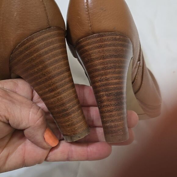 Nine West Women’s “Nopansy” Brown Leather Boots Side Zip Buckle size 8 - Picture 5 of 11